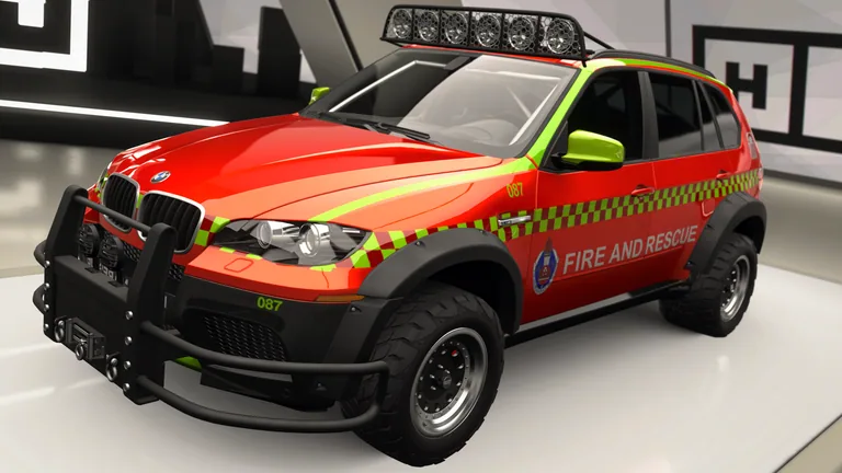 BMW X5M with Fire & Rescue NSW livery in Forza Horizon 4, captured 9 June 2026