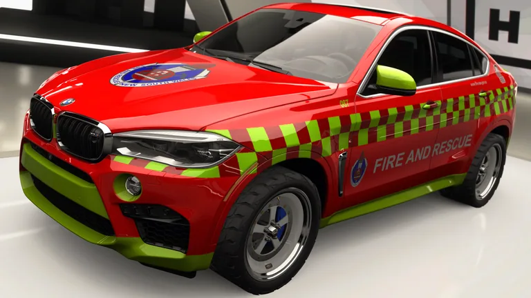 BMW X6M with Fire & Rescue NSW livery in Forza Horizon 4, captured 9 June 2026