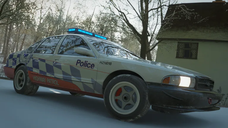 Chevrolet Impala 1996 with New South Wales Highway Patrol livery in Forza Horizon 4, captured 1 July 2020