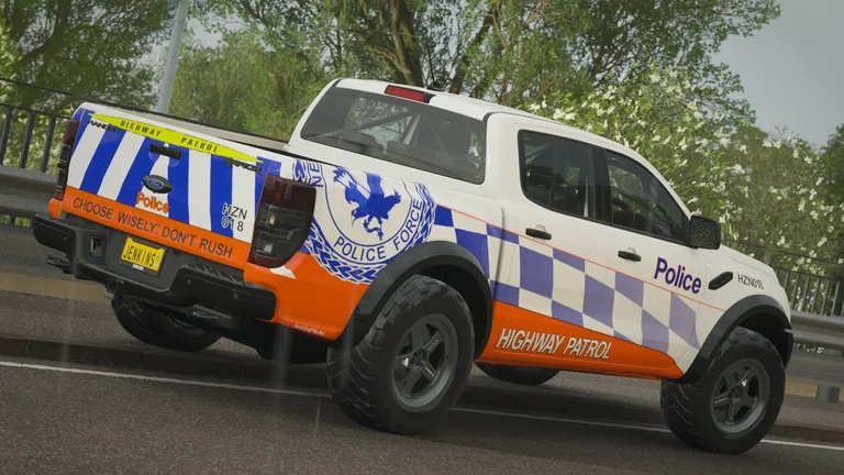 Ford Ranger with New South Wales Highway Patrol livery in Forza Horizon 4, captured 1 July 2020