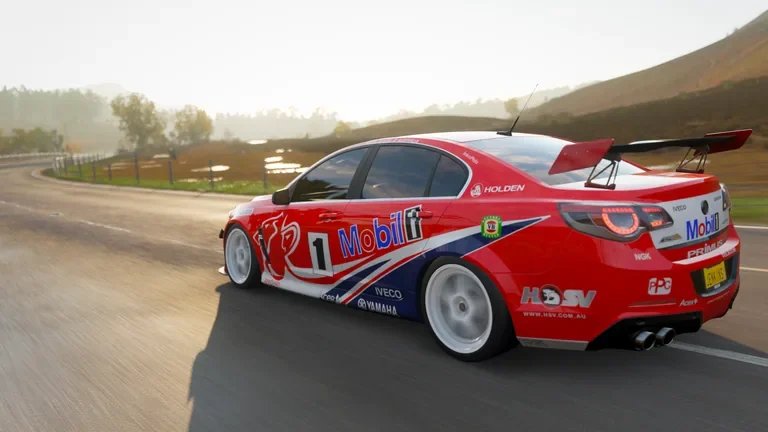HSV GTS with Mobil Holden Racing Team Lowndes 2000 livery in Forza Horizon 4, captured 24 July 2020