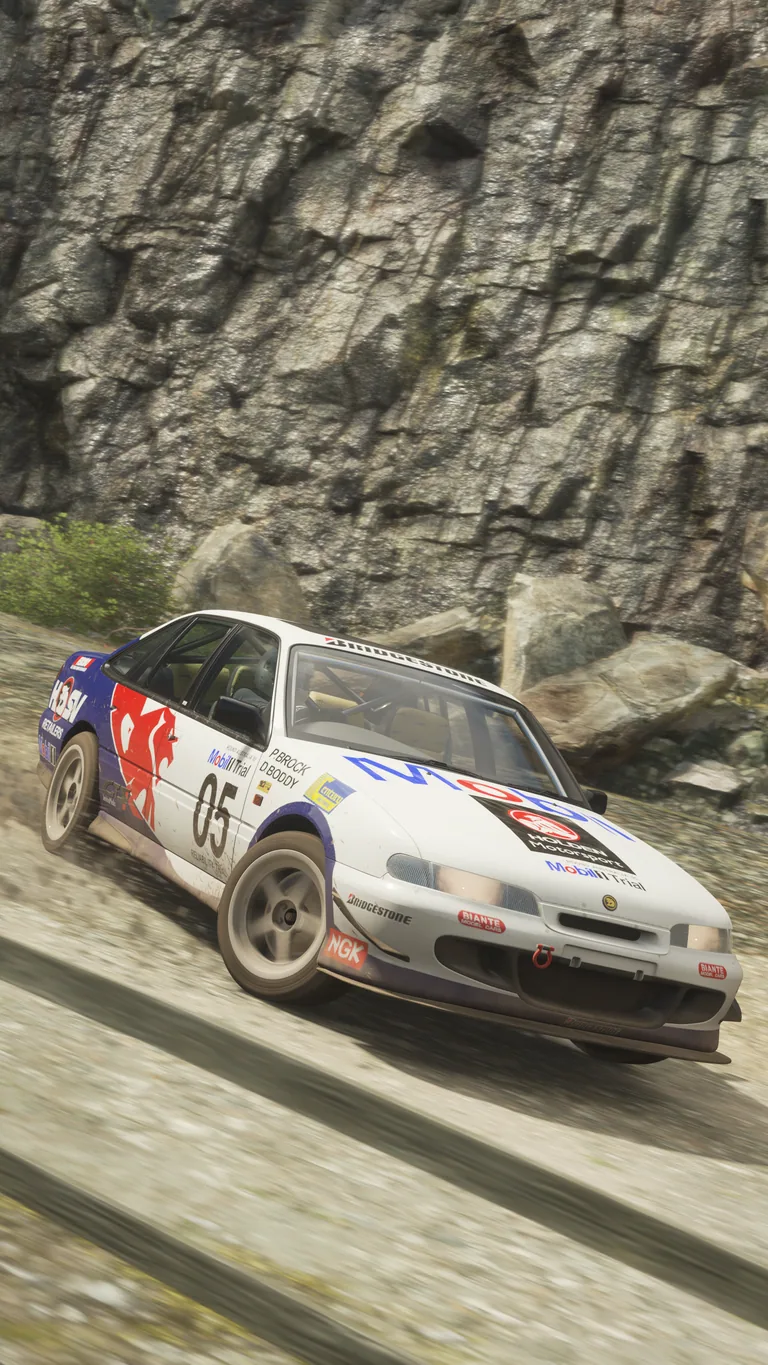 HSV GTS-R 1996 with Mobil 1 rally livery in Forza Horizon 4, captured 22 Dec 2020