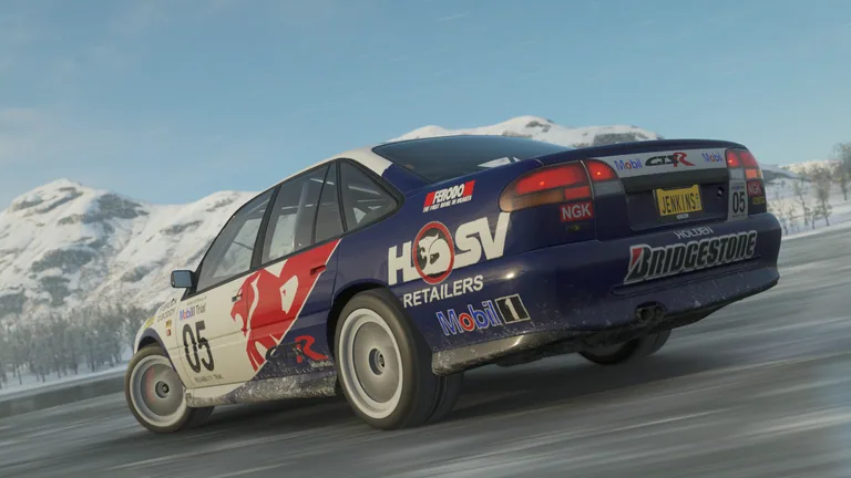 HSV GTS-R 1996 with Mobil 1 rally livery in Forza Horizon 4, captured 4 Jan 2021