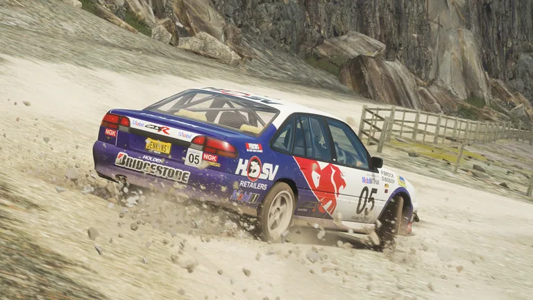 HSV GTS-R 1996 with Mobil 1 rally livery in Forza Horizon 4, captured 4 Jan 2021