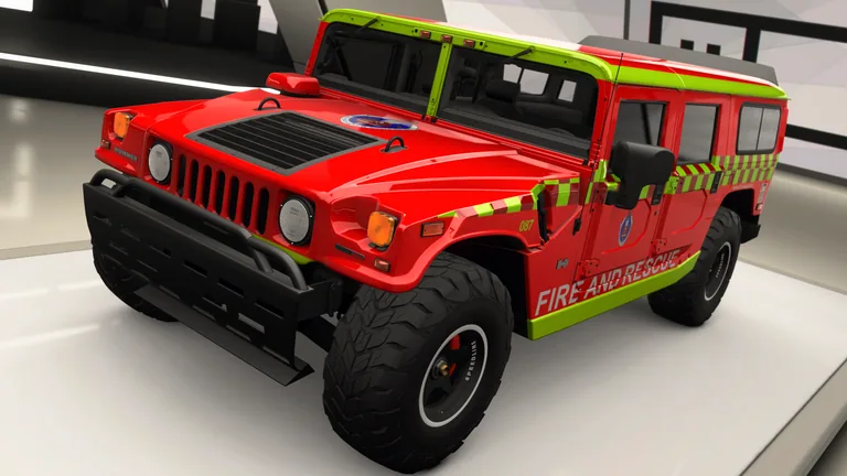 Hummer H1 with Fire & Rescue NSW livery in Forza Horizon 4, captured 9 June 2026