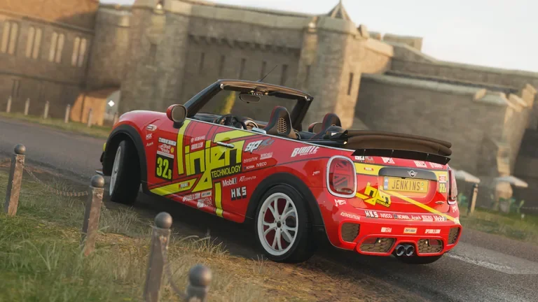 Mini John Cooper Works Convertible with Injen racing livery in Forza Horizon 4, captured 25 Feb 2021