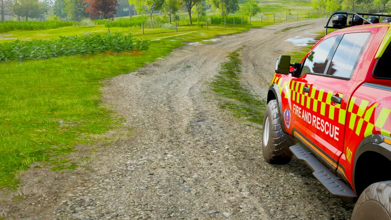 Nissan Titan with Fire & Rescue NSW livery in Forza Horizon 4, captured 10 Jan 2019