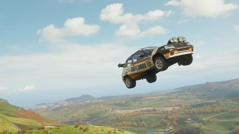 Peugeot 206 Rally with Matchbox livery in Forza Horizon 4, captured 25 Feb 2021