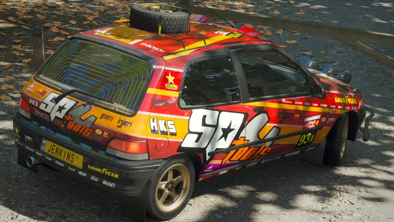 Renault Clio 93 with SP Tools rally livery in Forza Horizon 4, captured 1 July 2020