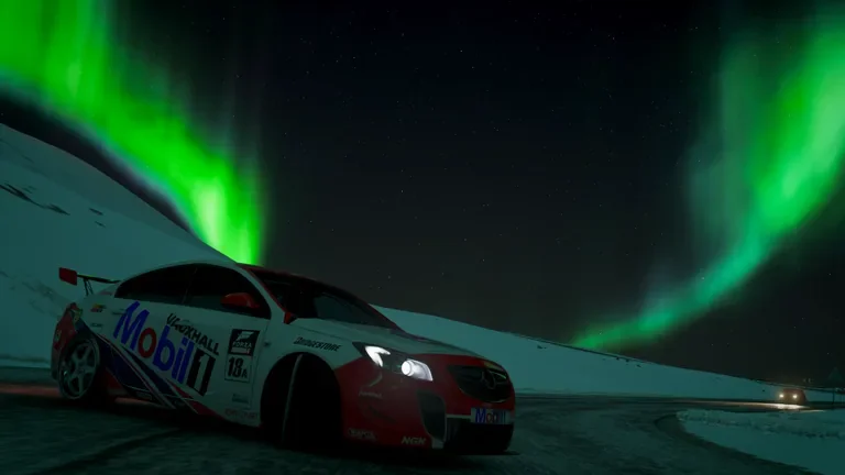Vauxhall Insignia VXR with Mobil racing livery in Forza Horizon 4, captured 6 Feb 2019