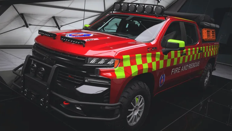 Chevy Silverado with Fire & Rescue NSW livery in Forza Horizon 5, captured 9 June 2026