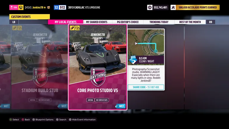 Core Photo Studio V5 custom track (Photo Studio) in Forza Horizon 5, captured 4 May 2023