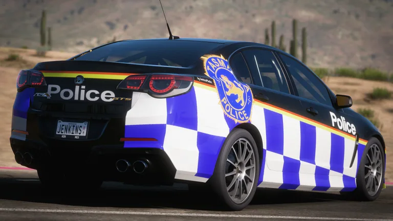 HSV GTS with Tasmania Police 2020 livery in Forza Horizon 5, captured 7 Dec 2021