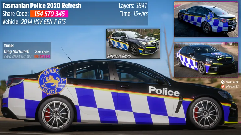 HSV GTS with Tasmania Police 2020 livery in Forza Horizon 5