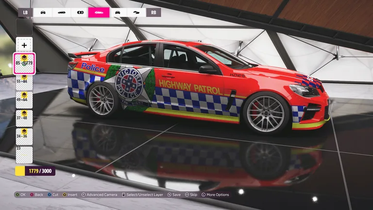 HSV GTS with Victoria Police Smart SS livery in Forza Horizon 5, captured 6 Dec 2021