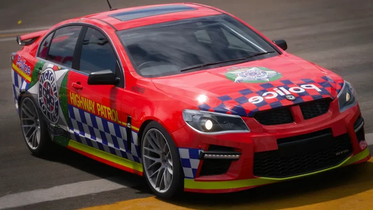 HSV GTS with Victoria Police Smart SS livery in Forza Horizon 5, captured 6 Dec 2021