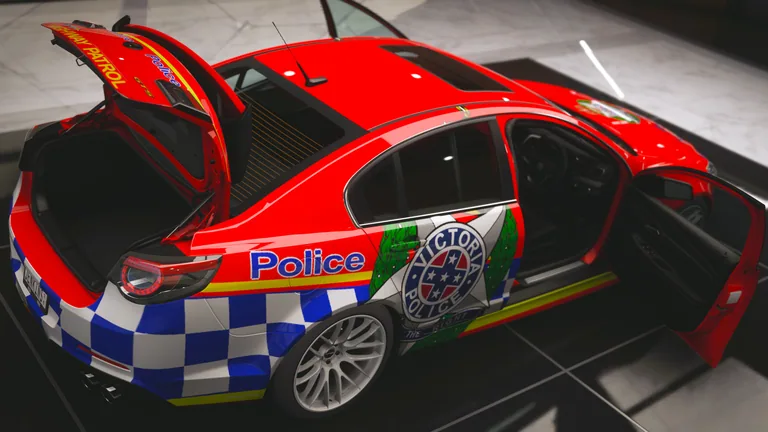 HSV GTS with Victoria Police Smart SS livery in Forza Horizon 5, captured 6 Dec 2021
