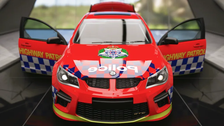 HSV GTS with Victoria Police Smart SS livery in Forza Horizon 5, captured 6 Dec 2021