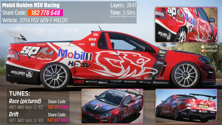 HSV Maloo with Mobil racing livery in Forza Horizon 5