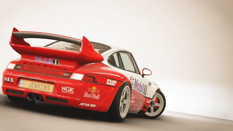 Porsche 911 Gunther Werks with Mobil racing livery in Forza Horizon 5, captured 4 May 2023