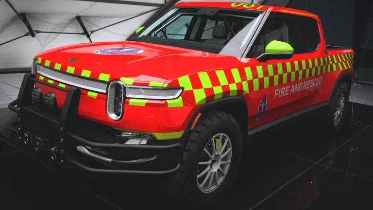 Rivian R1T with Fire & Rescue NSW livery in Forza Horizon 5, captured 9 June 2026