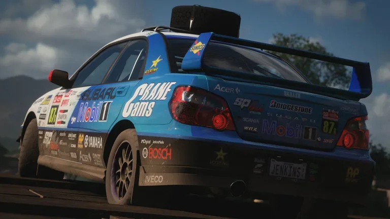Subaru WRX with Mobil rally livery in Forza Horizon 5, captured 29 Dec 2021