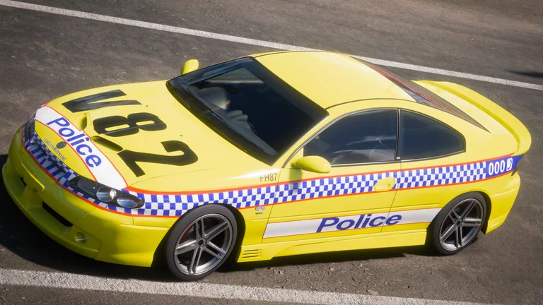 Vauxhall Monaro VXR with Victoria Police GTO prototype livery in Forza Horizon 5, captured 6 Dec 2021