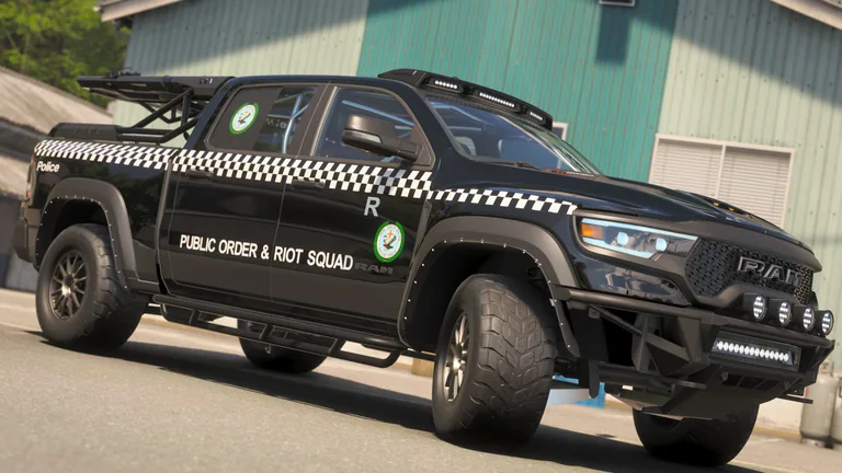 Ram TRX with New South Wales Police Public Order and Riot Squad Romeo livery in Forza Horizon 6, captured 26 May 2026