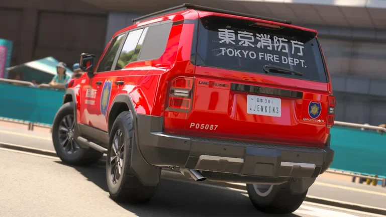 Toyota Land Cruiser with Tokyo Fire Department livery in Forza Horizon 6, captured 23 May 2026