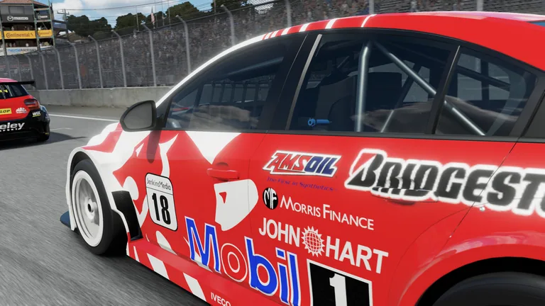 Chevrolet Cruze with Mobil racing livery in Forza Motorsport 7, captured 1 July 2020