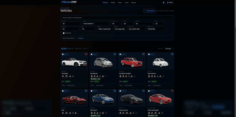 ForzaDB application screenshot 2