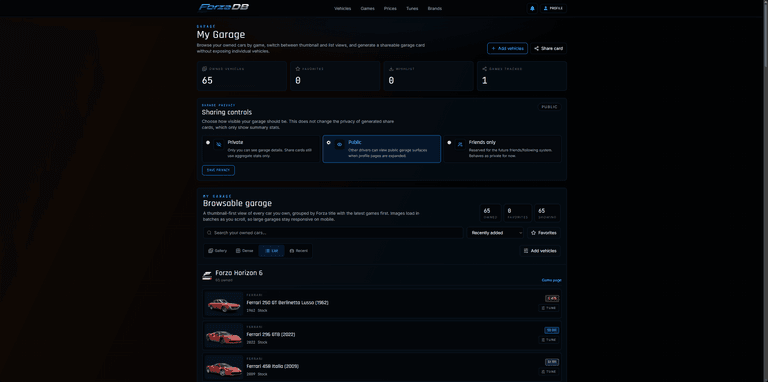 ForzaDB application screenshot 8