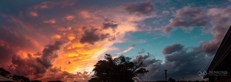 Storm panorama over Wallsend, New South Wales, Australia