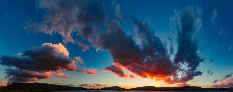 Sunset panorama over Lake St. Clair, Tasmania, Australia